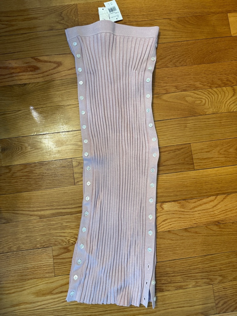 Jonathan Simkhai Lilac Ribbed Button-Trim Maxi Knit Skirt size small NWT 90s